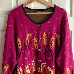 Colorful Wheat Pattern Cardigan